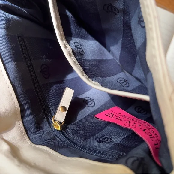 JUICY COUTURE Vintage Cream Off White Soft Leather Gold tone Magnetic Clutch Bag - Picture 6 of 12